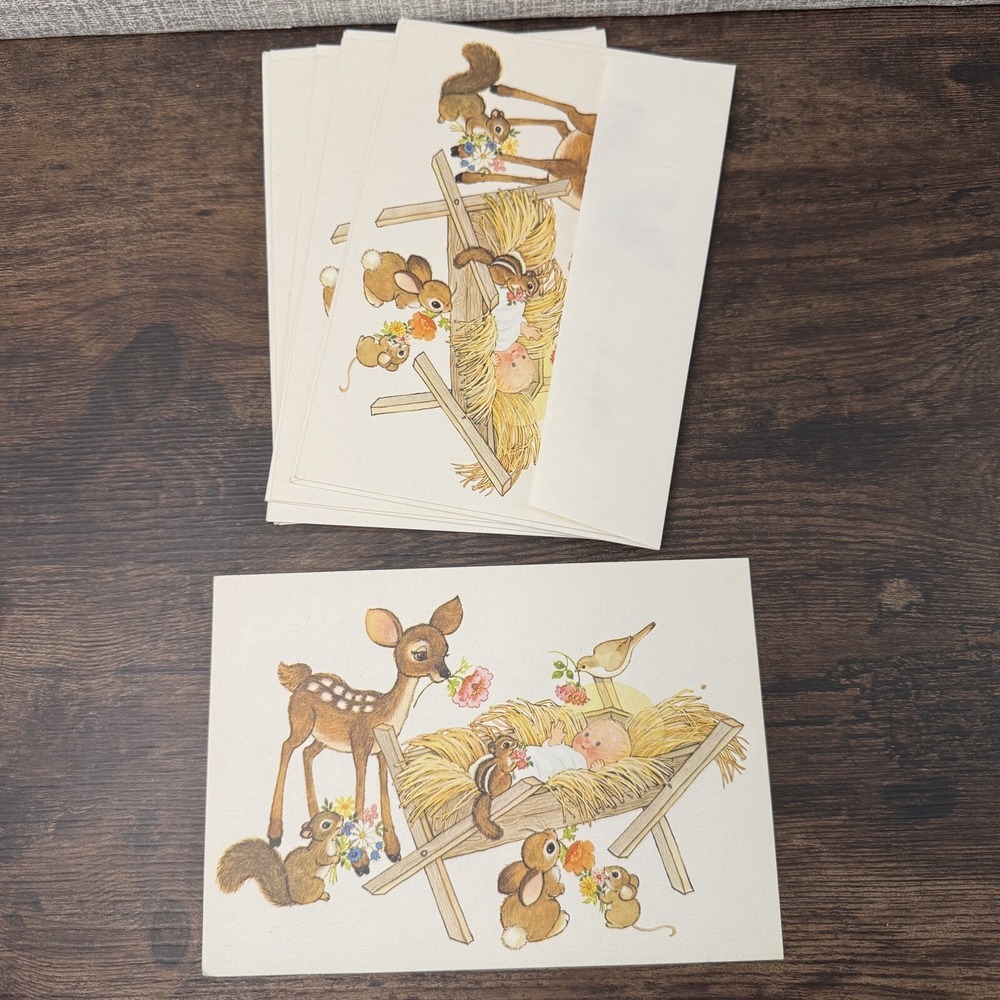 Vtg Lot Of 5 Drawing Board Christmas Cards Unused W/ Envelopes Arlene Noel